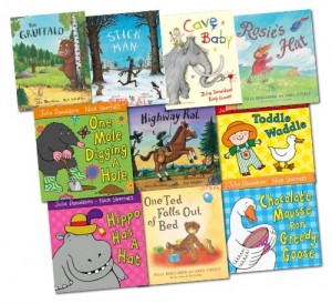Julia Donaldson Gruffalo Collection 10 Books Set (The Gruffalo, Stick Man, Cave Baby, One Mole, Hippo Has A Hat, Chocolate Mousse For Greedy Goose, Rosie’s Hat, One Ted, Toddle Waddle) (Gruffalo Collection)
