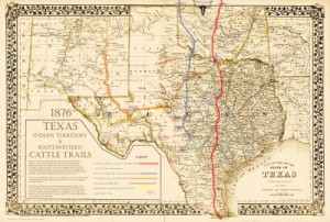 The Great Texas Cattle Trails~Chisholm~Western~Goodnight-Loving 18″x24″