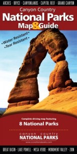 Canyon Country National Parks Map: Grand Canyon, Zion, Bryce Canyon, Arches, Canyonlands, Mesa Verde, Capitol Reef, and Great Basin