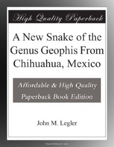 A New Snake of the Genus Geophis From Chihuahua, Mexico