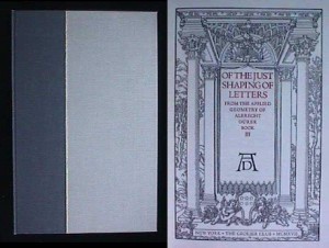 Of the Just Shaping of Letters: from the Applied Geometry of Albrecht Durer, Book 3