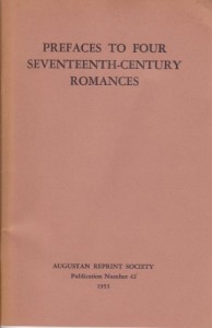 The Augustan Reprint Society – Prefaces to 4 17th Century Romances
