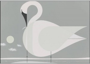 Charley Harper: Trumpeter Swan Notecards [With Envelope]