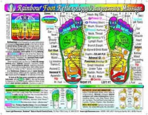 Rainbow FOOT Reflexology/ Acupressure Massage Chart