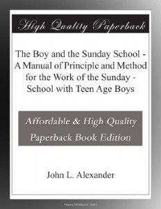 The Boy and the Sunday School – A Manual of Principle and Method for the Work of the Sunday – School with Teen Age Boys