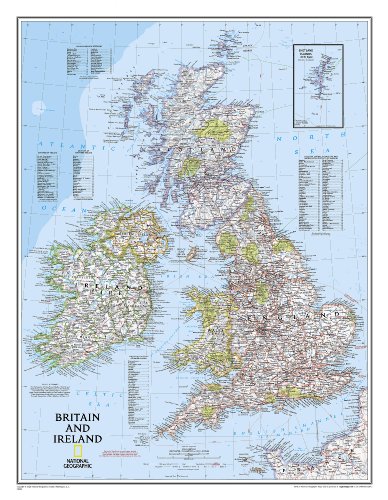 Britain and Ireland Wall Map (tubed) British Isles - LitfyLitfy