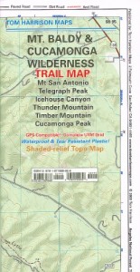 Mt. Baldy, Cucamonga Wilderness, Trail Map: Camping, Mountain Biking, Hiking, Trail Camps: Shaded-Relief Topo Map (Tom Harrison Maps)